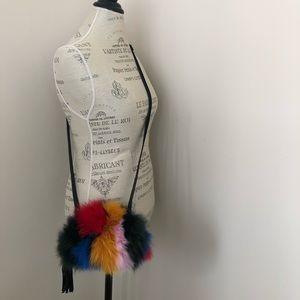 Loeffler Randall Multi-Colored Leather Fur Bag